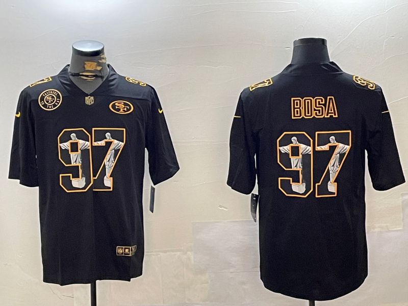 Men San Francisco 49ers 97 Bosa Black Fashion 2024 Nike Limited NFL Jersey style 13